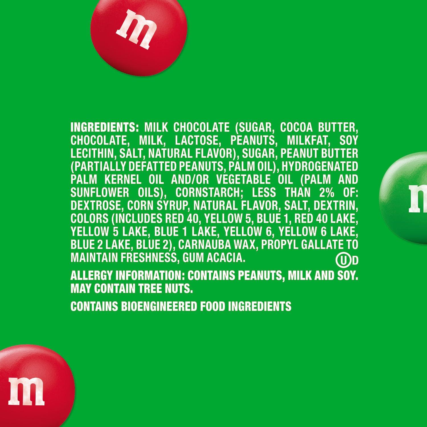 M&M\'S M&M\'S Peanut Butter Red & Green Milk Chocolate Christmas Candy, 34 Oz Resealable Bag