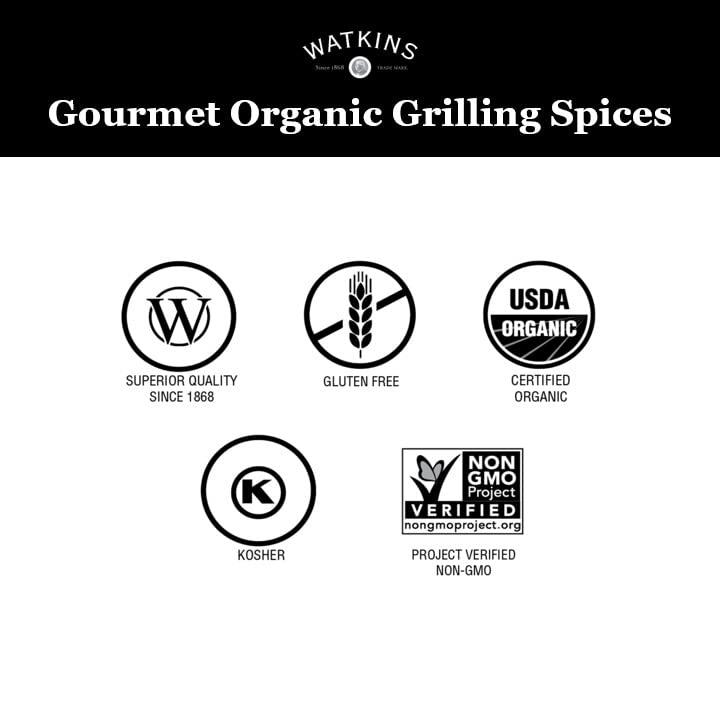 Watkins Watkins Organic Grilling Garlic & Herb Seasoning, Non-GMO, Kosher, 2.9 Oz, 1-Pack