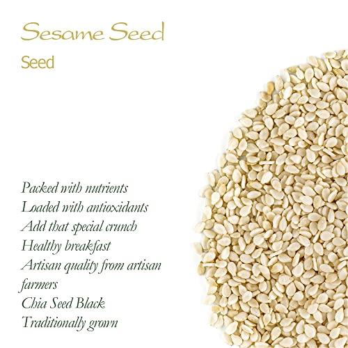 Valley of Tea Sesame Seed White Organic Quality - Raw and Shelless - Organic Sesame Seeds Raw Sesame Seeds Organic Sesam Sesame White Seeds White Sesame Seed Raw Sesame Seed Organic Raw Sesamese Seeds
