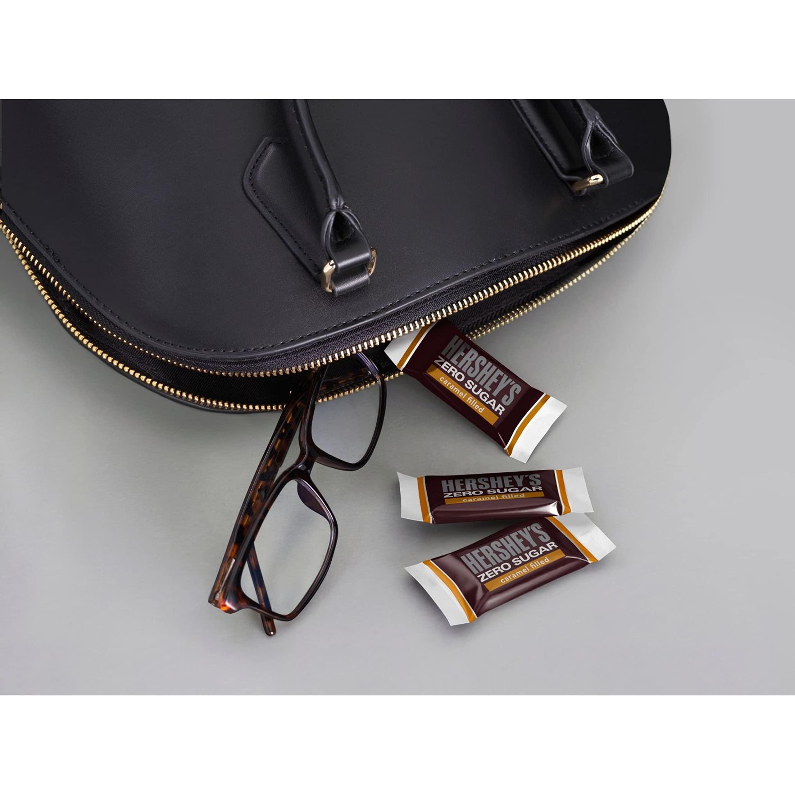 HERSHEY'S HERSHEY\'S Zero Sugar Caramel Filled Chocolate Candy Bags, 3 oz (12 Count)