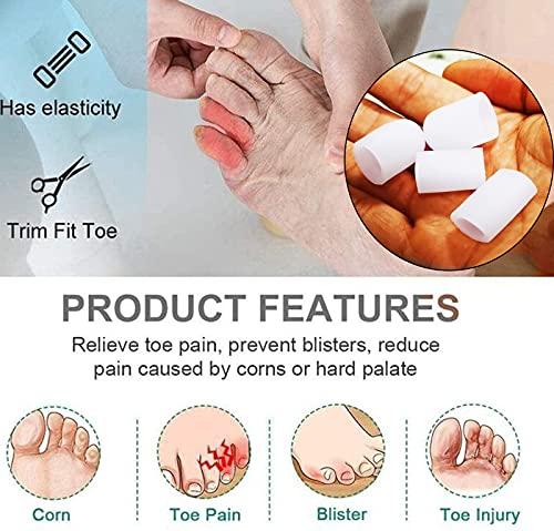 Mcvcoyh Mcvcoyh Pinky Toe Protectors 10 Pack Small Toe Caps, Gel Toe Sleeves Great for Little Toe Blisters for Corns Remover, Callus Cushion, Bunion Treatment, Ingrown Nails