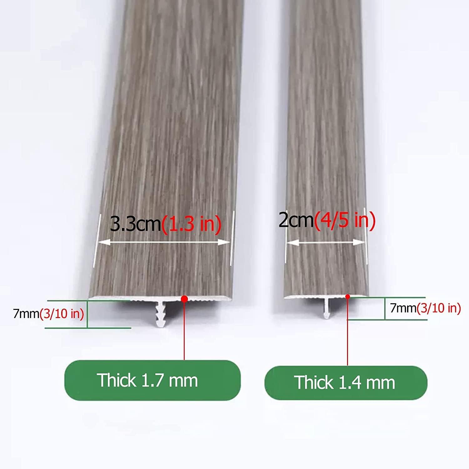 ENWIND Floor Transition Strip Walkers Entry Ramp, Laminate Floor Gap Cover 30in 40in 50in 60in, Wood Grain Finish Floor Transition Divider Strip for Door Thresholds, Wood to Vinyl and Wood to Tile (Color :