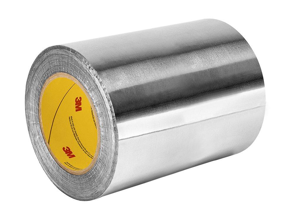 TapeCase 3M 431 Silver High Temperature Aluminum/Acrylic Adhesive Foil Tape, 4" width x 5yd length (1 roll)