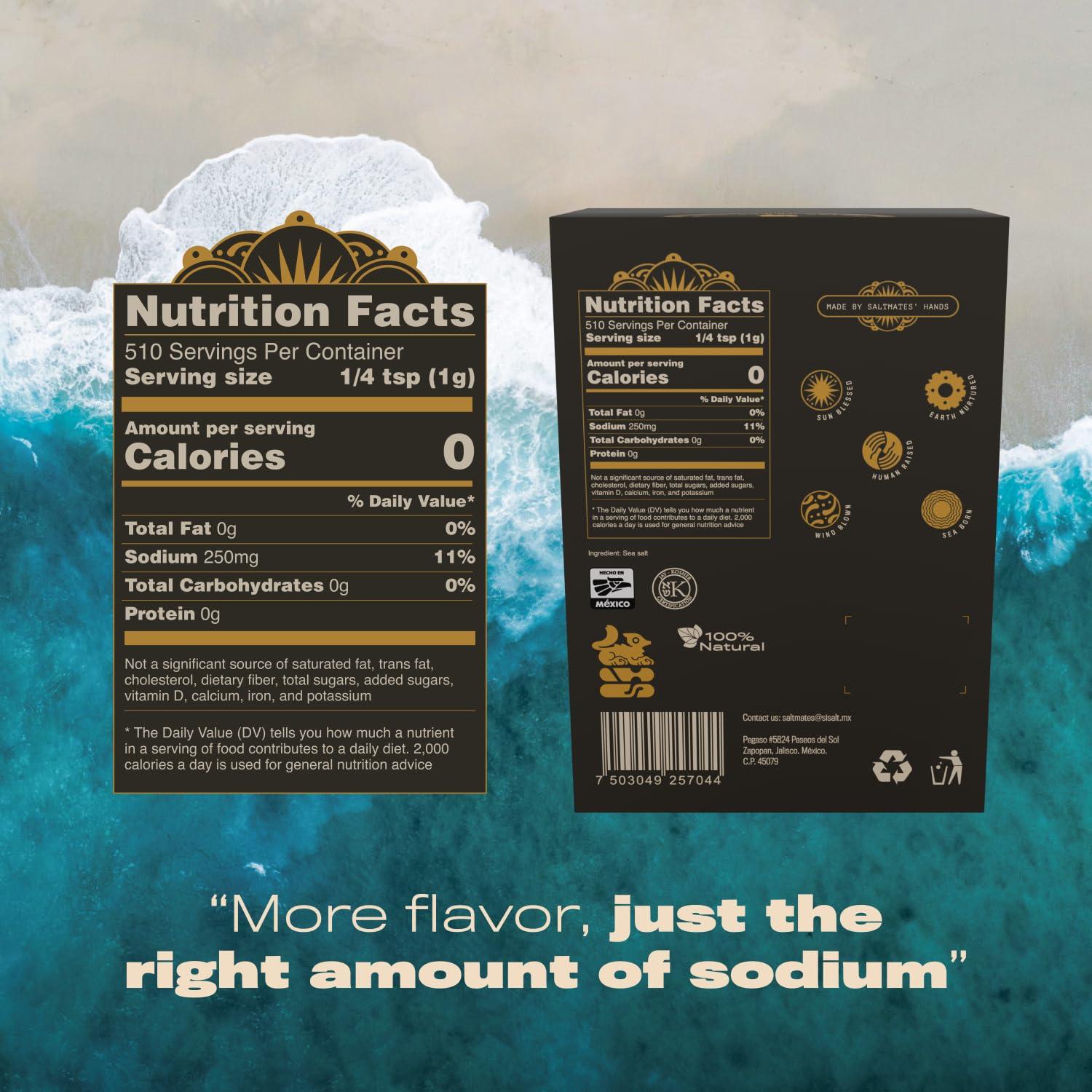 S MEXICAN S SALT S Mexican S Salt, 18 oz Colima Fleur de Sel, Kosher, Natural, Sun Blessed, Organic, Gluten Free, Obtained by Ancient Process, Hand Harvested