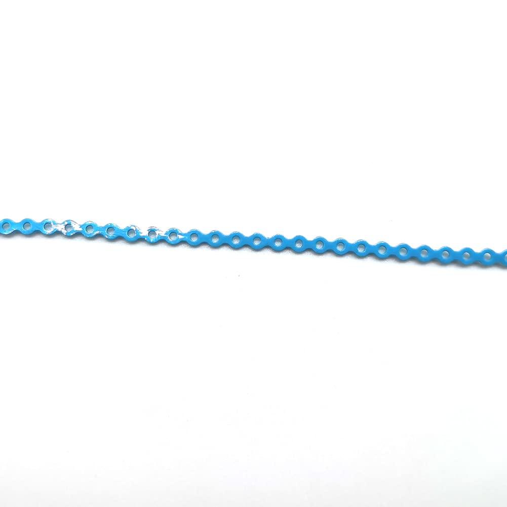 SNAWOP SNAWOP Dental Orthodontic Power Chain Multicolor Spool Elastic Rubber Bands for Teeth Braces (Closed, Light Blue)