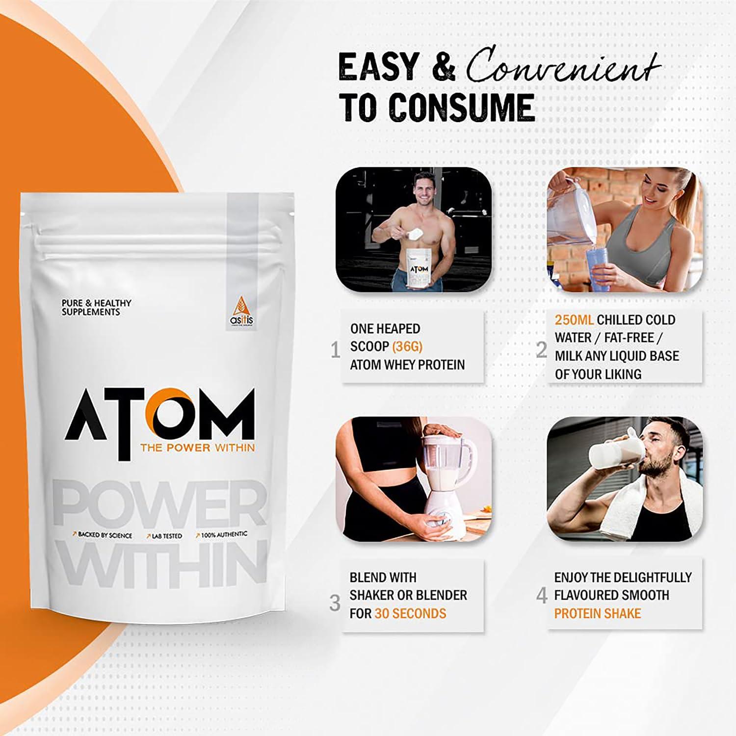 Asitis Nutrition Asitis Nutrition AS-IT-is Atom Whey Protein 1kg/35.2 Oz with Digestive Enzymes | USA Labdoor Certified for Accuracy & Purity | French Vanilla Flavor | 27g Protein | 5.7g Bcaa