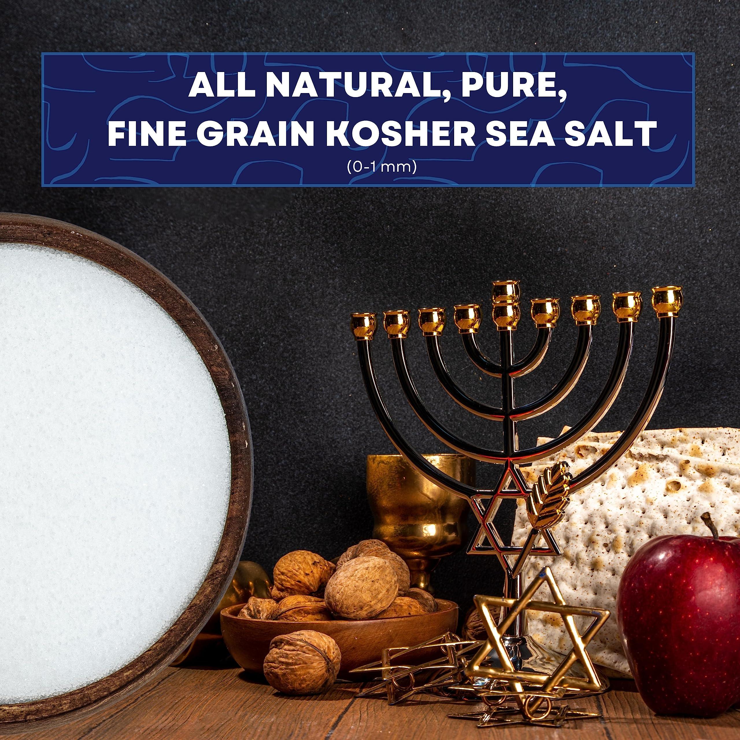 Sea Salt Superstore Kosher Sea Salt, Fine Grain Kosher Salt, Fine Salt Replacement for Table Salt, Non-Iodized & Natural Fine Sea Salt for Table Shakers, 30 oz Bag, Sea Salt Superstore