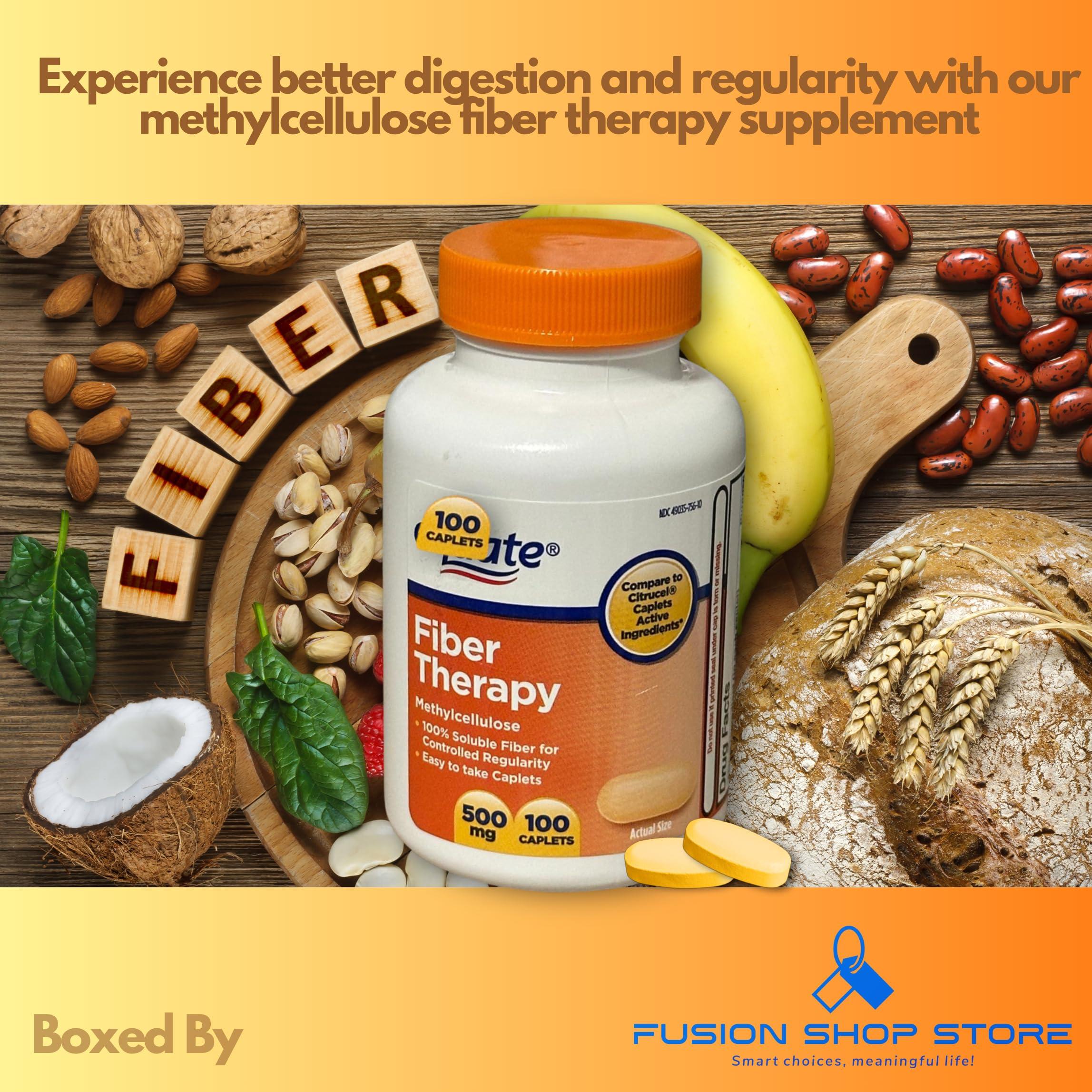 FUSION SHOP STORE Smart choices, meaningful life! Fiber Therapy Methylcellulose 500mg,100ct (Pack of 1), Boxed by Fusion Shop Store