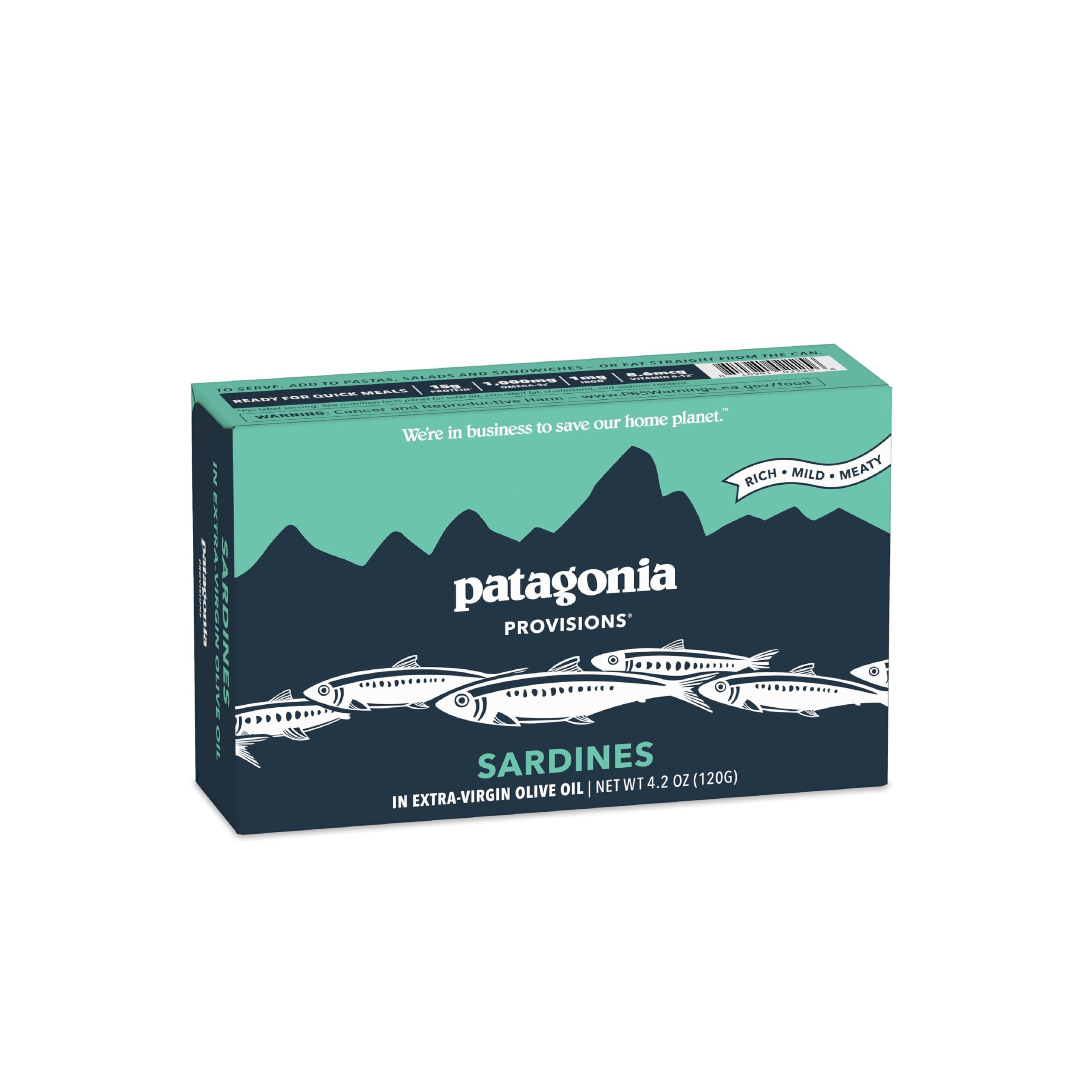 Patagonia Provisions Patagonia Provisions - Wild Sardines in Extra Virgin Olive Oil | Responsibly sourced in Spain | 15g Protein & Gluten Free