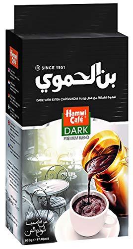 Hamwi Cafe Turkish Style Coffee with Cardamom Original Arabic Coffee Ground in Classic and Premium Black Coffee Blends by Hamwi Café