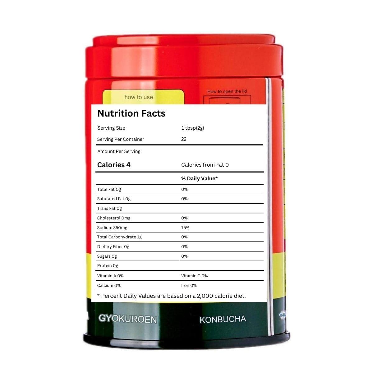 Gyokuroen Japanese Gyokuroen Konbu Cha Powdered Kelp Tea Powder 1.58oz (45g) Made in Japan