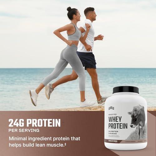 Levels Nutrition Levels Grass Fed Whey Protein, No Artificials, 24G of Protein, Chocolate Mocha, 5LB