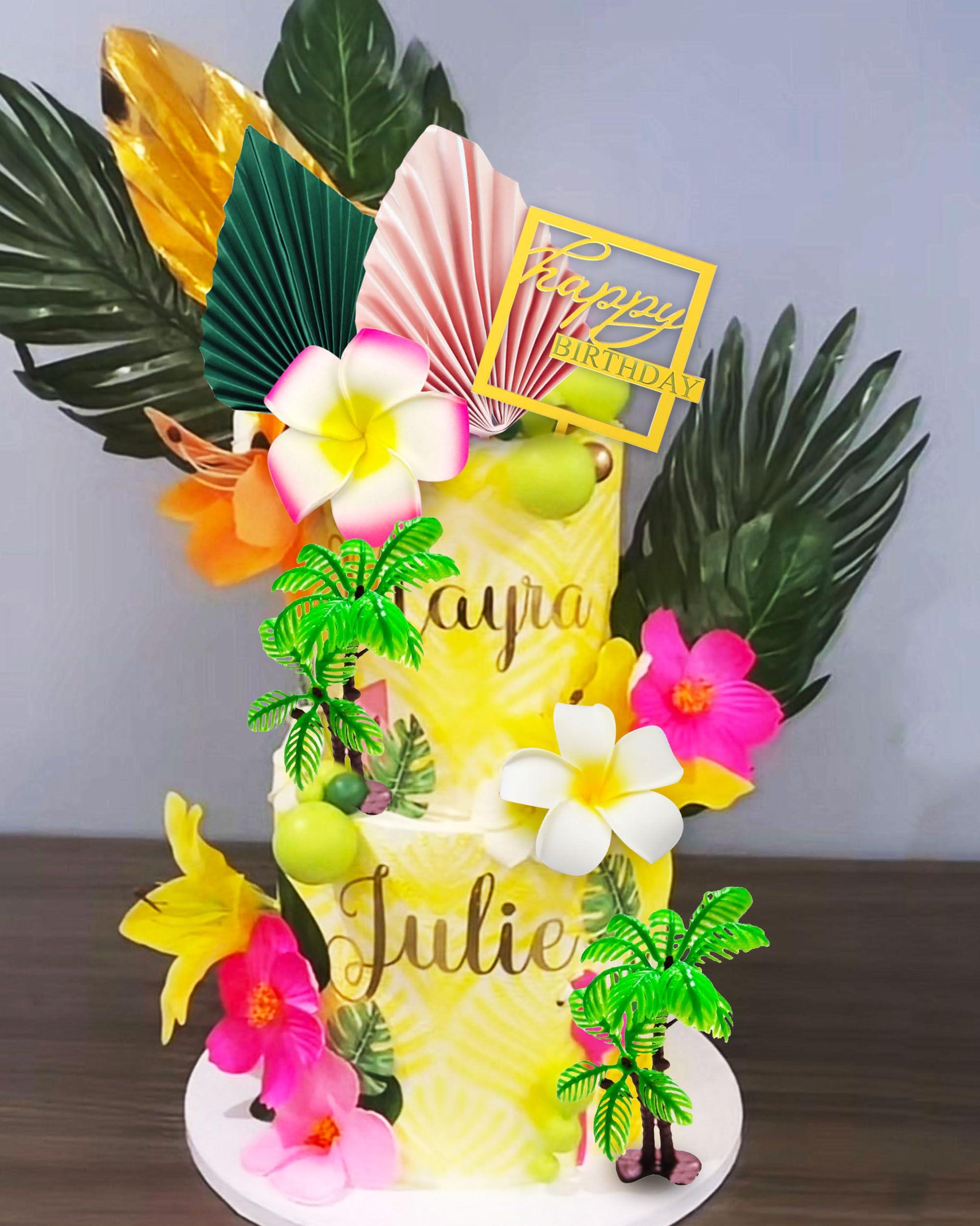 JeVenis JeVenis Tropical Luau Cake Decorations Hawaiian Cake Topper Beach Cake Topper Decorations for Birthday Baby Shower Bridal Shower Wedding