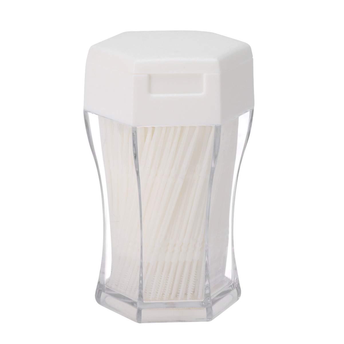 EXCEART Exceart 200Pcs Plastic Toothpick Double-Head Dental Toothpicks Oral Sticks Interdental Picks Brush Interdental Floss Cleaners for Household (White)