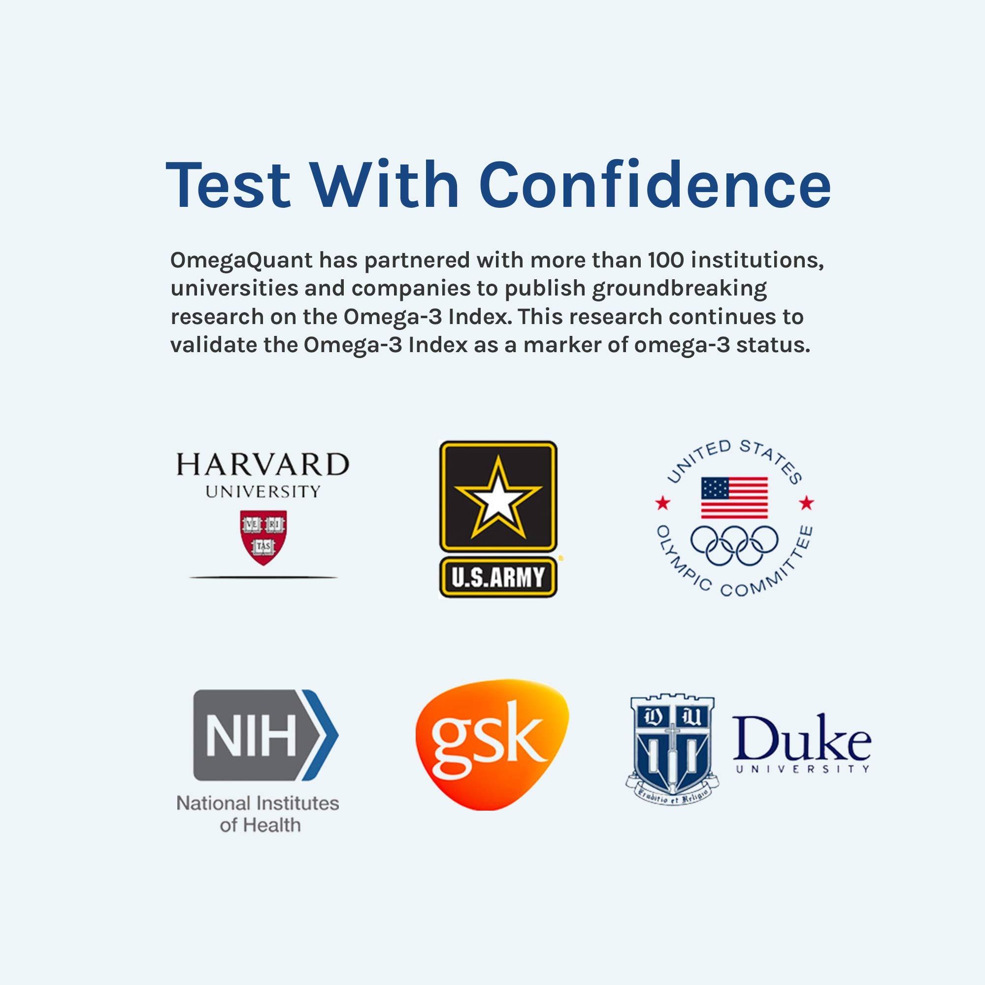 OmegaQuant Omega Quant Omega-3 Index Complete - Complete Fatty Acid Profile Blood Test Kit | Includes - Omega-3s, Omega-6s, Saturated Fats, Monounsaturated fats, Trans Fats | 1 Complete Home Kit