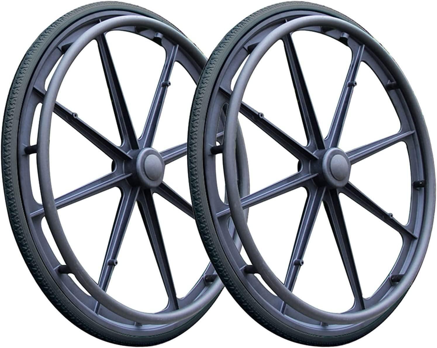 BITWIT BITWIT 24inch Wheelchair Wheel Replacement, Specification: 24 x 1 3/8, Wheelchair Rear Wheel Accessories, Non-Inflatable Solid Tire, Nylon Hub, Bearing: 12mm (Size : 24inch/60cm(1 Count))