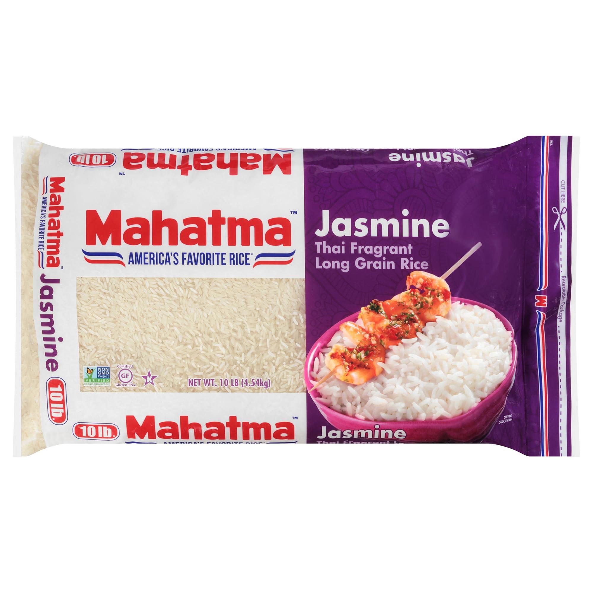 Mahatma Mahatma Jasmine Rice, 160-Ounce Bag of Rice, Thai, Indian, or Cambodian Fragrant Flavored Rice, Stovetop or Microwave Rice