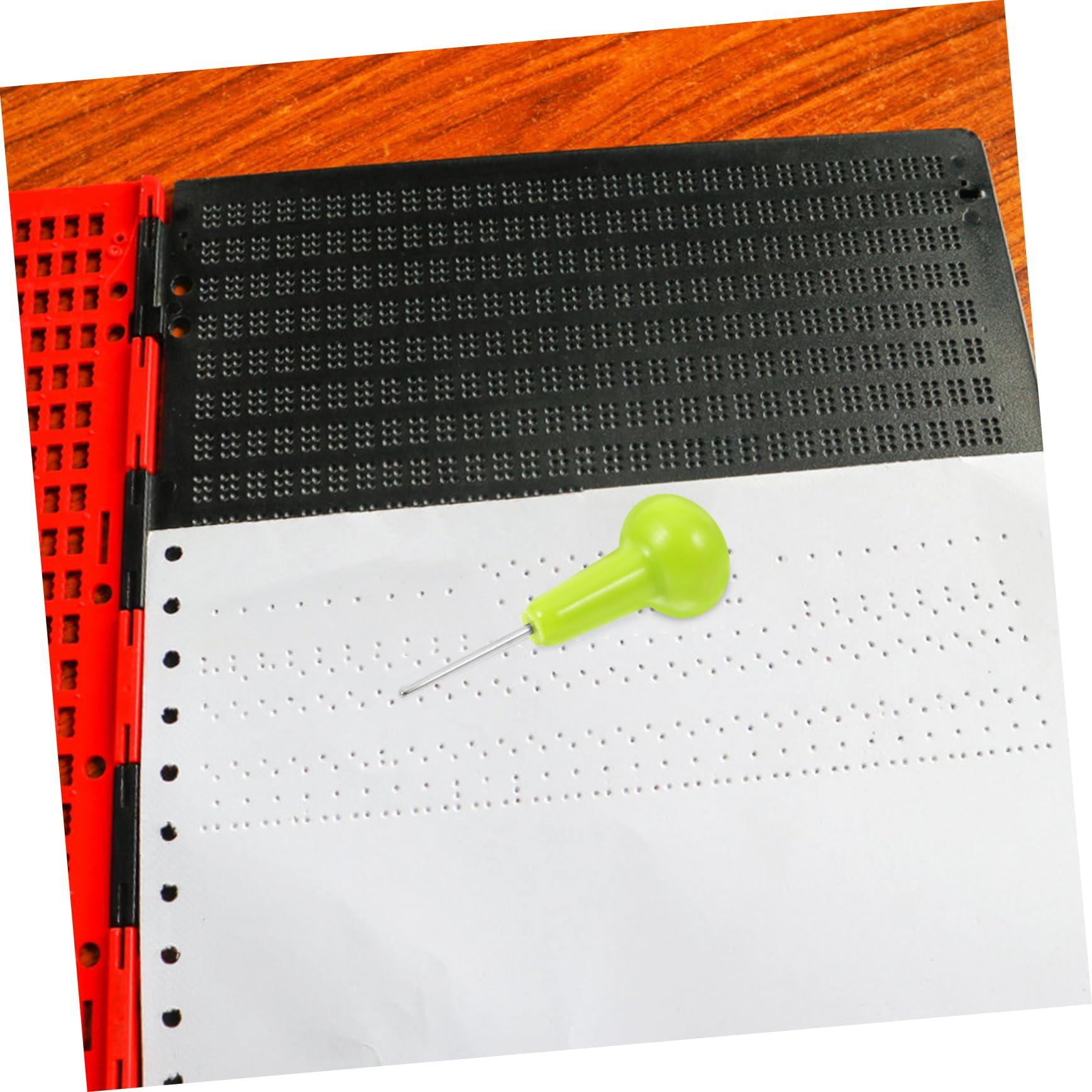 Gatuida Gatuida Blind Writing Pen Portable Braille Stylus for Blind Learning at Home Braille Writer Pens Braille Teaching Braille Writing Tool for Blind Visually Impaired Pen Spring Plastic