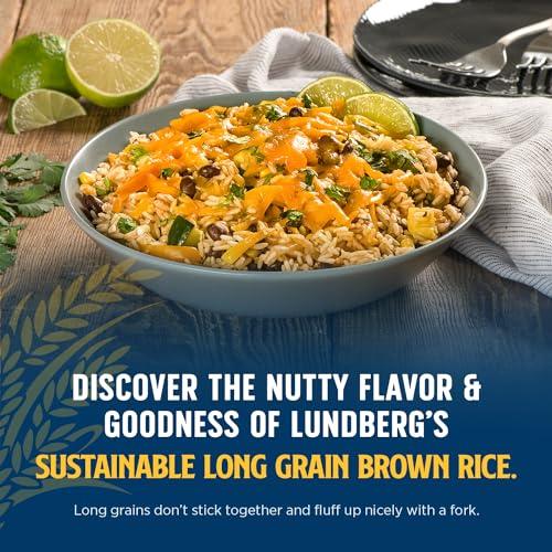 Lundberg Lundberg Family Farms - Brown Long Grain Rice, Rich & Nutty, Firm Texture When Cooked, 100% Whole Grain, High in Fiber, Vitamins & Minerals, Pantry Staple, Gluten-Free, Non-GMO, Vegan, Kosher (32 oz)