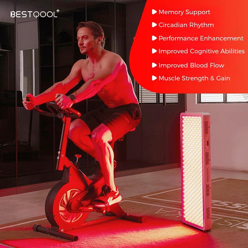 Bestqool Bestqool Red Light Therapy Device, 4 Wavelengths Full Body Near Infrared Light Therapy, Elite Grade Dual Chip 150 LEDs, High Power Output Red Light Panel for Anti-Aging, Pain Relief. 250W.