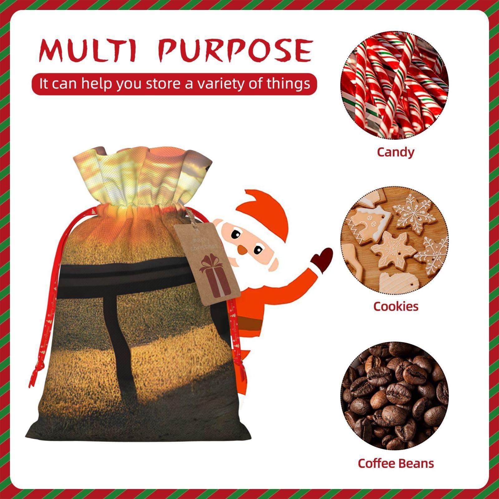 SSIMOO Lonely Bench Sunset Reusable Christmas Gift Bags,Elegant Artistic Craft,Your Go-To Solution For Gift Packaging