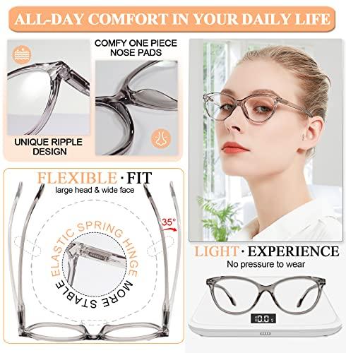 MARE AZZURO MARE AZZURO Reading Glasses for Women Glossy Readers 5.0 Stylish Reader Round Eyeglasses +5.00 with Spring Hinge