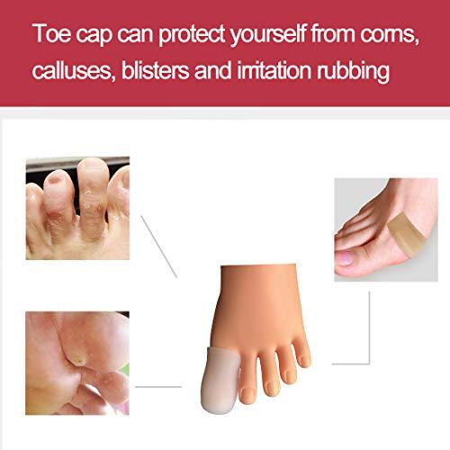 Conpru 30 Pieces Gel Toe Caps, Silicone Toe Protector Toe Covers to Protect from Rubbing, Ingrown Toenails, Corns, Blisters, Hammer Toes and Other Painful Toe Problems