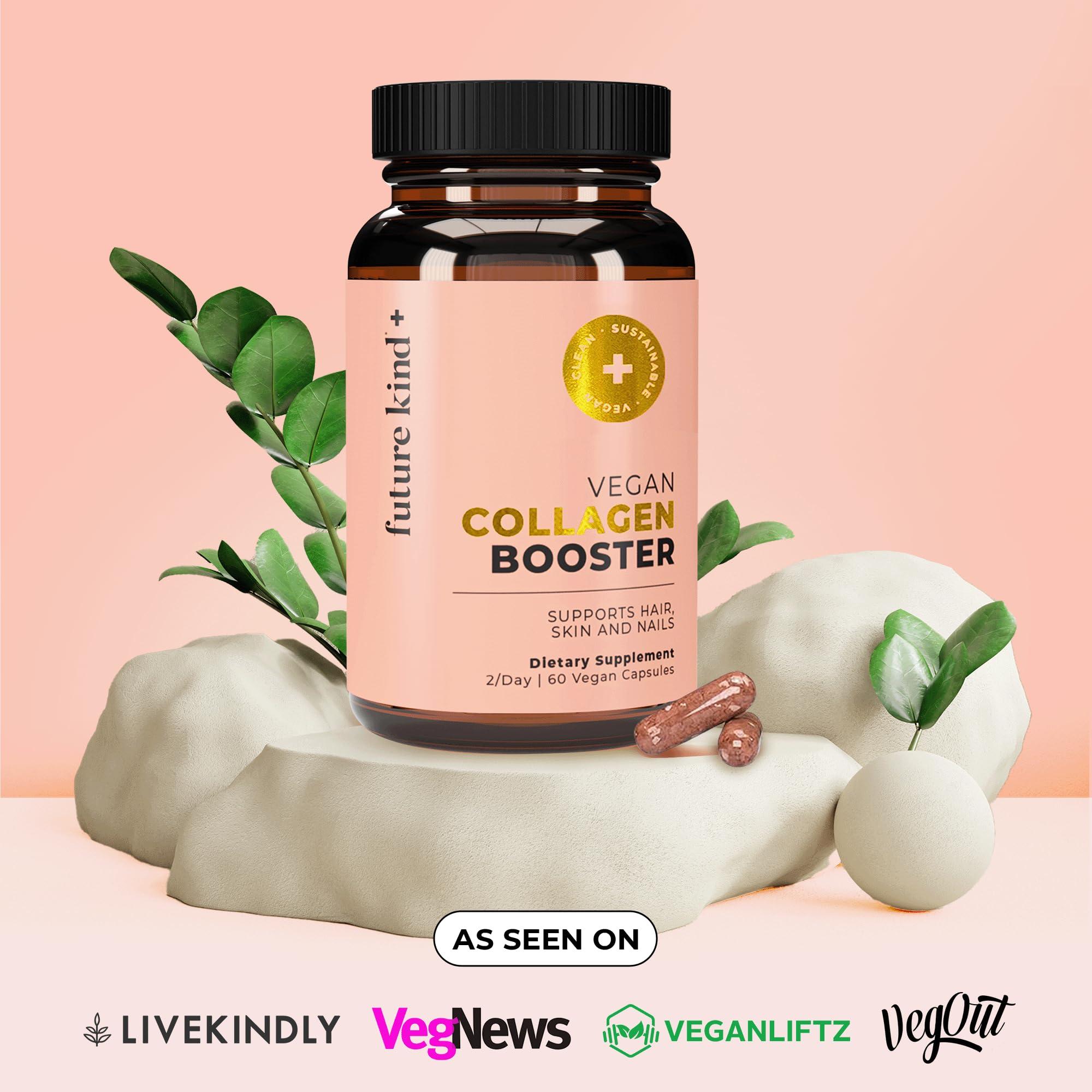 Future Kind Future Kind Vegan Collagen - Supports Collagen Production with Biotin and Vitamin C (60 Capsules in Glass Bottle)