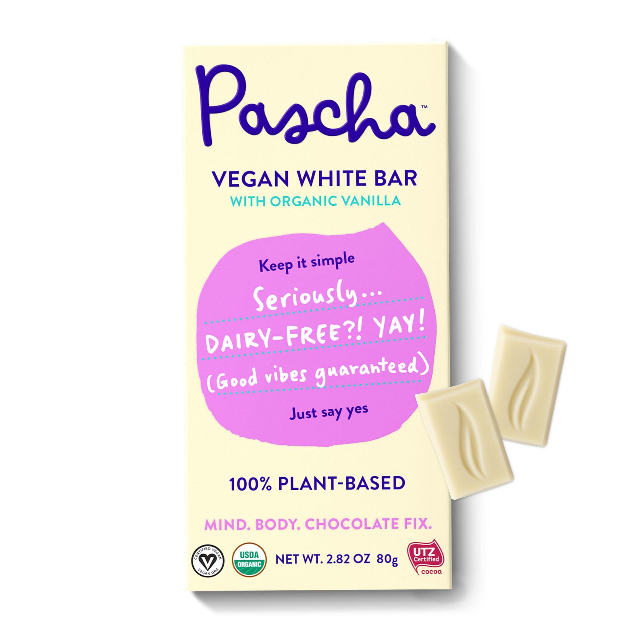 Pascha Pascha Organic Vegan White Chocolate Bars, UTZ, Gluten Free, Non GMO, 10 Count(Pack of 1)