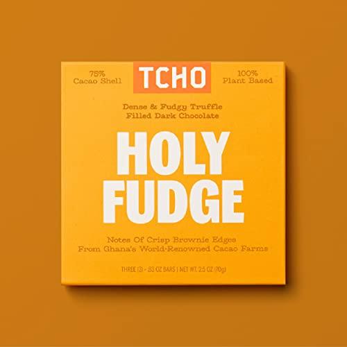 TCHO TCHO Holy Fudge Dark Chocolate Bars (3 pack) | Single Origin, Plant Based, Organic & Fair Trade, | Non GMO, Non-Dairy, Vegan, Soy Free (2.5oz each)