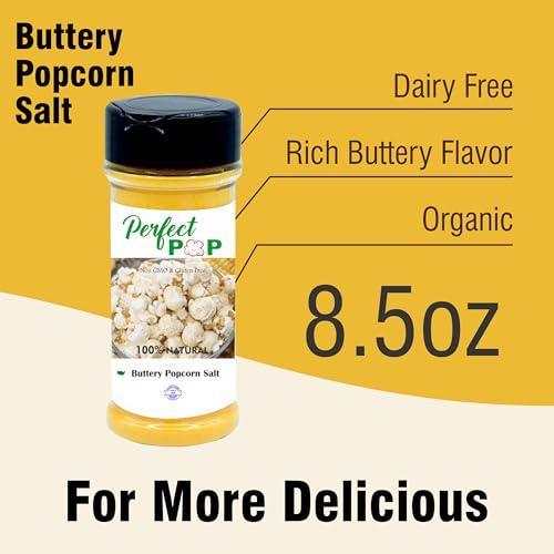 Concession Essentials Popcorn Season Salt with Buttery Flavor-Movie Theater Popcorn Taste- 8.5oz Jar