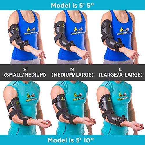 BraceAbility BraceAbility Cubital Tunnel Syndrome Elbow Brace | Splint to Treat Pain from Ulnar Nerve Entrapment, Hyperextended Elbow Prevention and Post Surgery Arm Immobilizer - M (MEDIUM/LARGE)