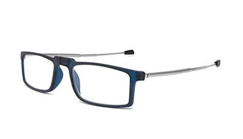 SOOLALA SOOLALA Blue Light Blocking Reading Glasses Superlightweight Compact Mini Foldable Readers, Blue, 2.0