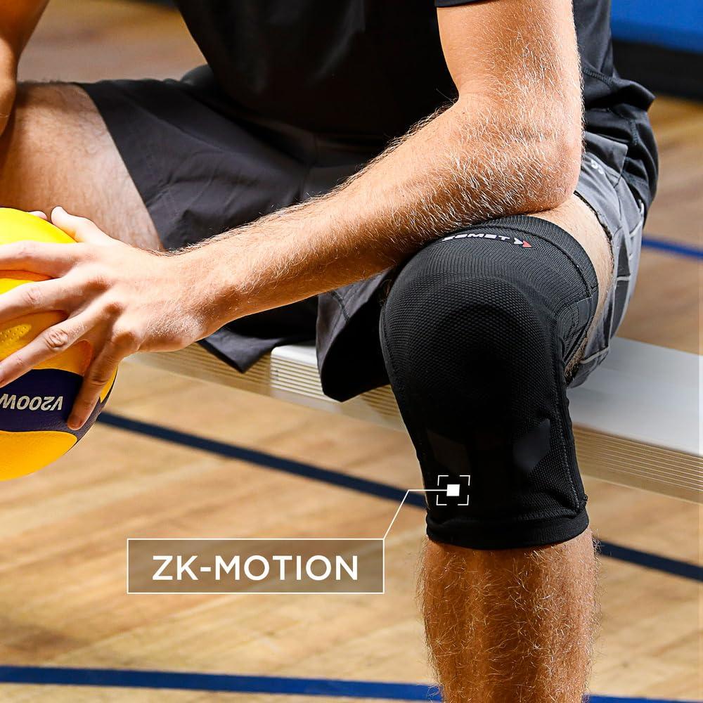 Zamst Zamst ZK-Motion Sports Knee Brace With Comfortable Knitted And Flexible Resin Stays Protecting the Knee Ligaments For Sprains of the ACL, MCL, LCL-for Basketball, Volleyball, Football, Soccer,Skiing (Medium)