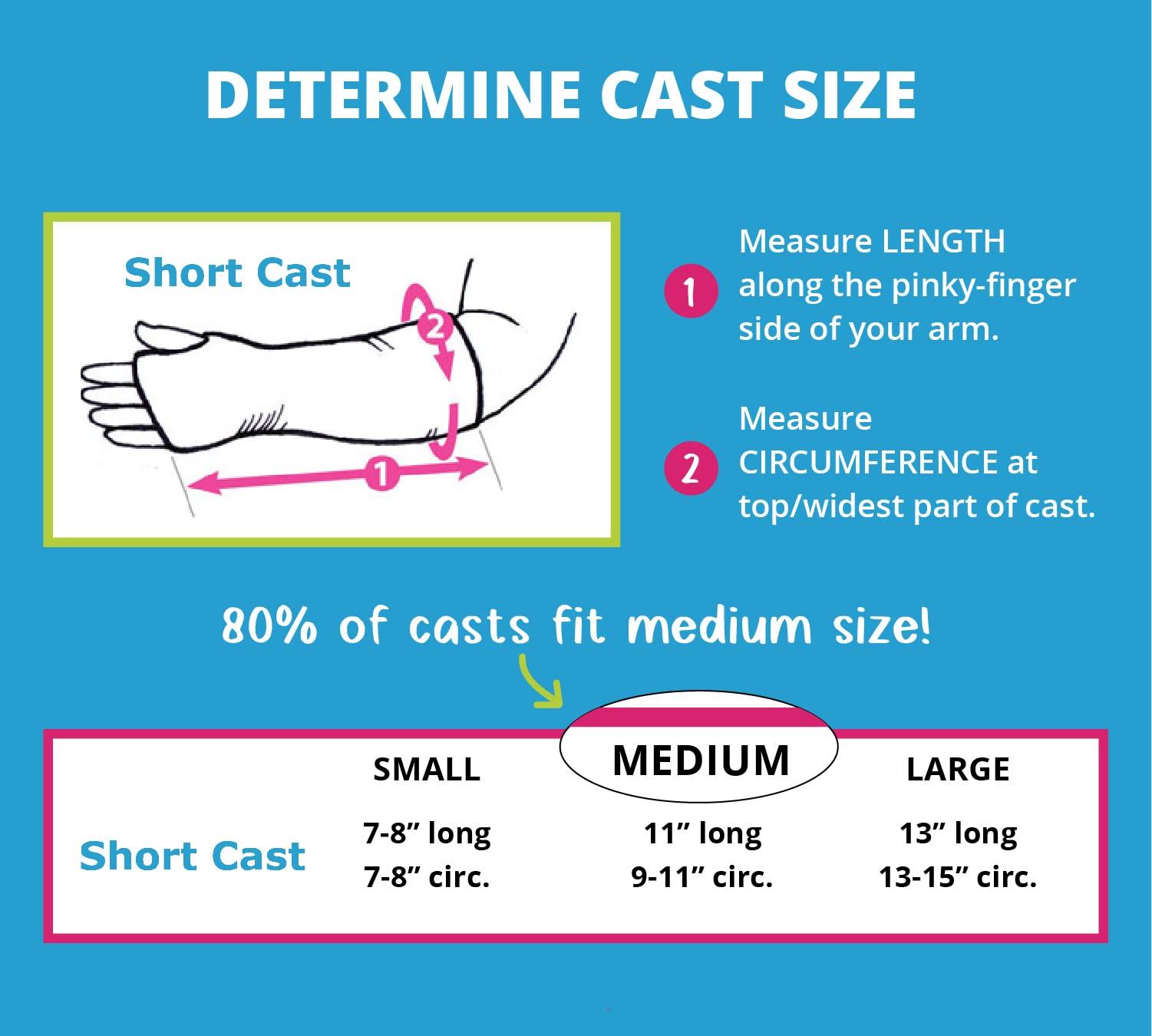 CastCoverz! CastCoverz! Designer Arm Cast Cover - Black - Small Short: 7" Length X 7" Circumference - Removable and Washable - Made in USA