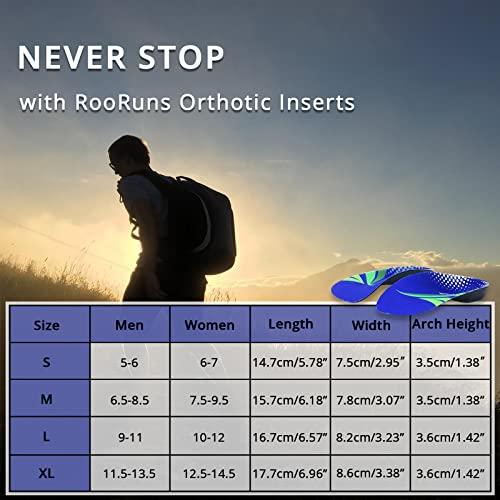 ActFun Over Pronation Insoles, 3/4 Length High Arch Support Insoles Orthotic Inserts, Plantar Fasciitis, Flat Feet, Heel Pain, Relief Shoe Inserts for Men and Women Running Sports, S