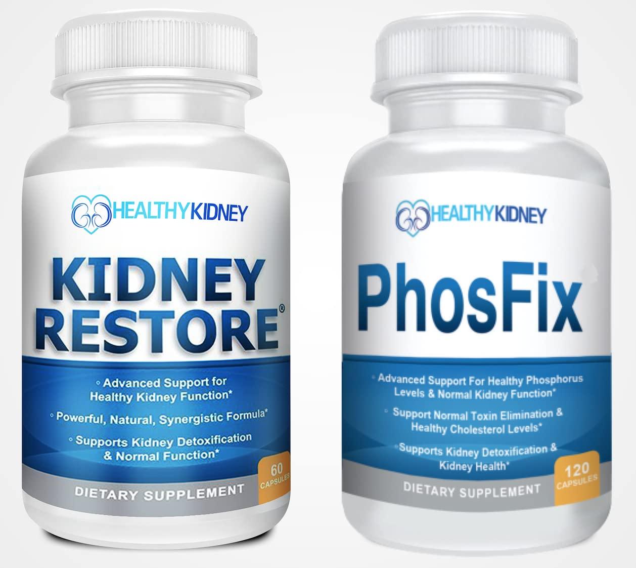 Kidney Restore Kidney Restore & PhosFix 2-Pack Bundle for Supporting Normal Kidney Function, Kidney Health, Phosphorus Levels & More