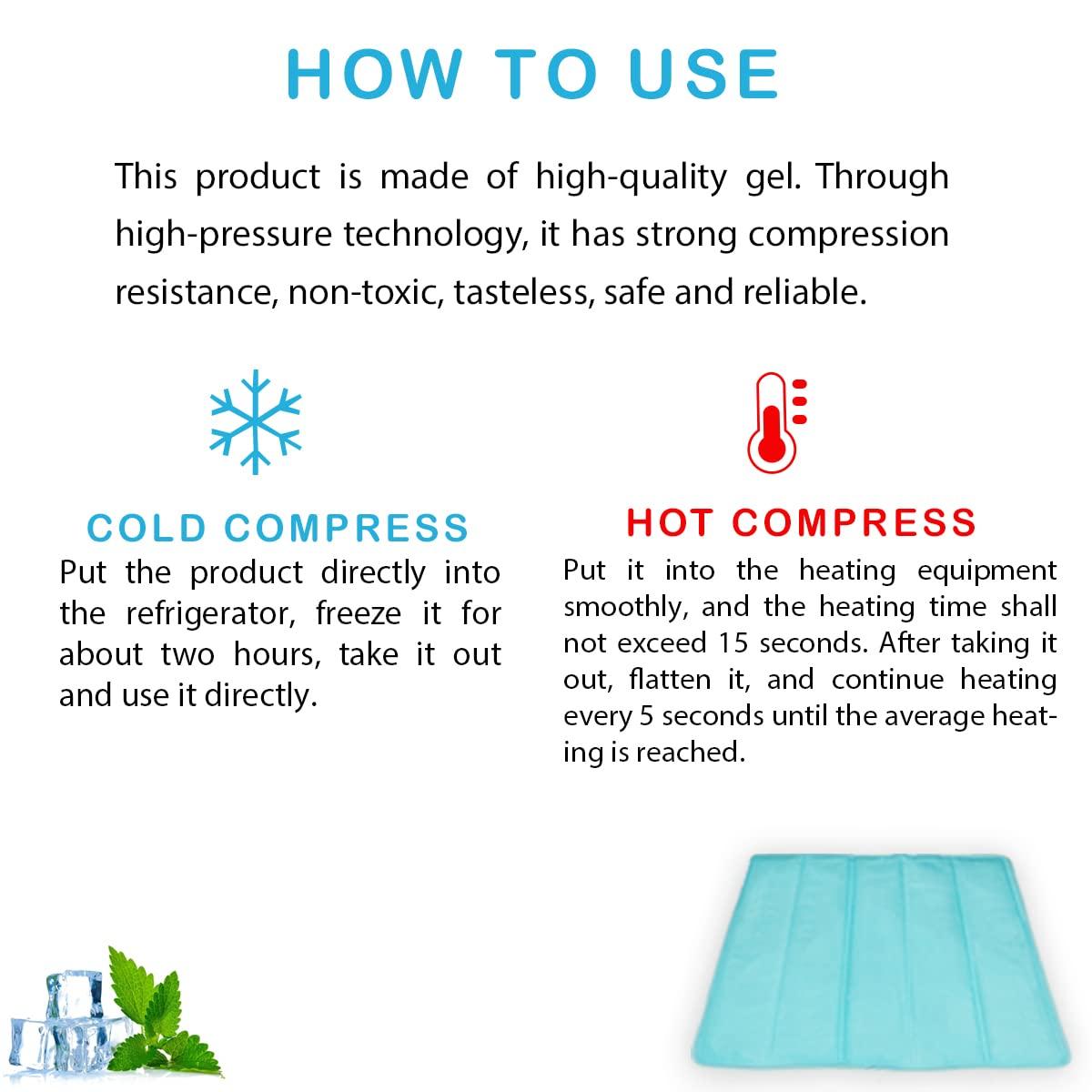 HI FINE CARE Ice Cooling Mat, Gel Cooling Cold Mat Pain Relief, Injuries Mesh Fabric Hot Cold Therapy Pack for Back, Shoulder, Knee, Belly Green 18in×18in (Green)