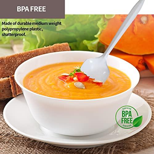 Nicole Home Collection Plastic Soup Spoons, Medium Weight Disposable Cutlery, Value Pack 1000 Count, White