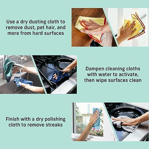 E-Cloth E-Cloth Home Cleaning Set with Microfiber Cleaning Cloths for Cars, Bathroom, Kitchen, & More - Microfiber Towels That Clean with No Added Chemicals - 8 Specialized Cloths in Assorted Colors