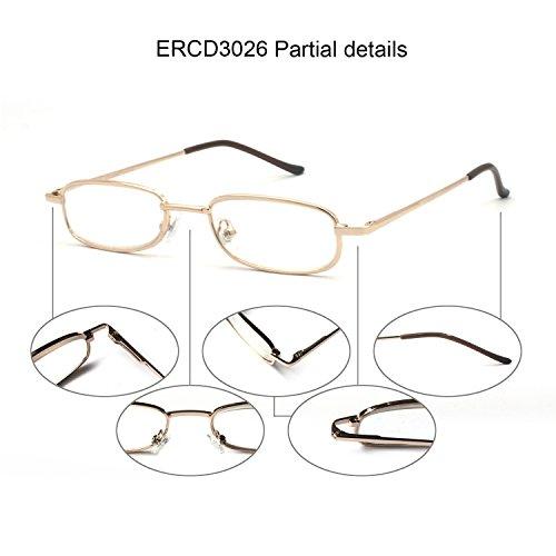 EYE ZOOM EYE ZOOM 3 Pairs Lightweight Portable Metal Reading Glasses with Pocket Case for Men Women, Multi-color, 2.75 Strength