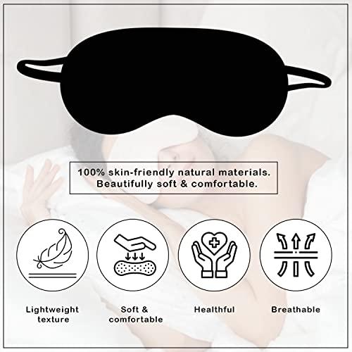 WedDecor 3D Contoured Luxury Blindfold Sleep Mask, Eye Mask for Sleeping, Light Blocking Eye Blinder with Adjustable Strap for Men & Women, Soft & Comfortable Sleep Mask for Travel Shift Work, Black