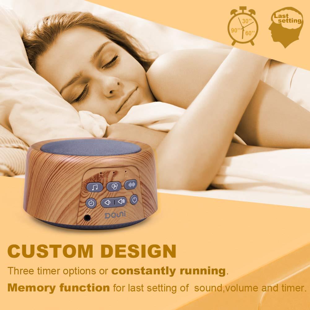 Douni Douni Sleep Sound Machine - White Noise Machine with Soothing Sounds Timer & Memory Function for Sleeping & Relaxation,Sleep Therapy for Kid, Adult, Nursery, Home,Office,Travel.Wood Grain