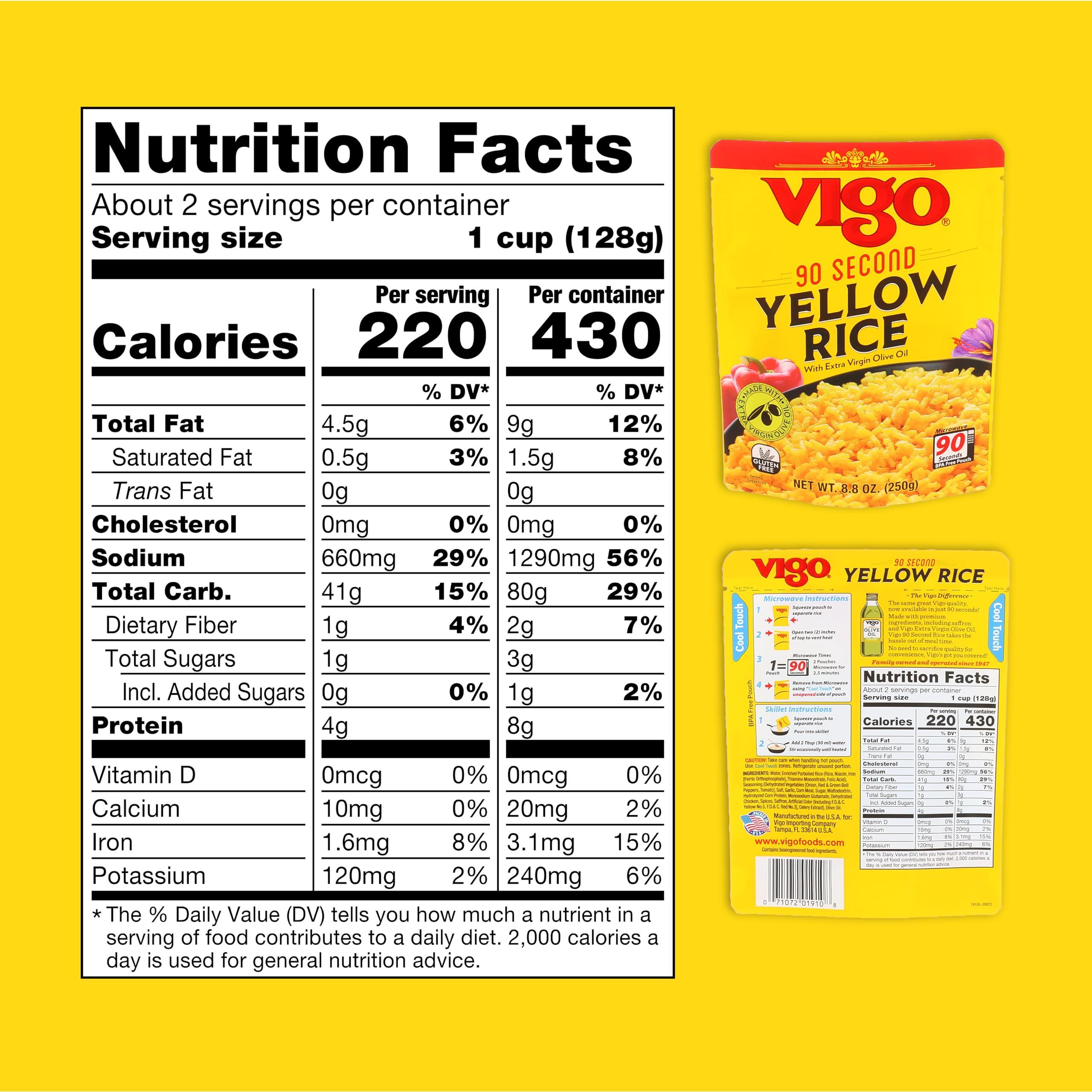 Vigo Vigo 90 Second Yellow Rice with Extra Virgin Olive Oil, 8.8 Ounce (Pack of 12)