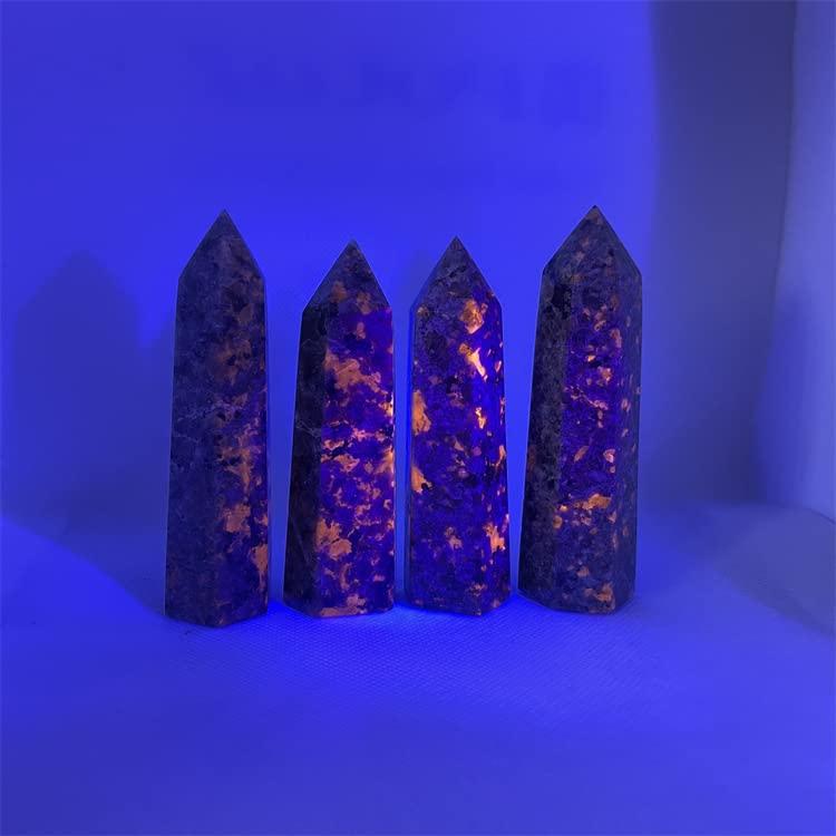 YLLLLY YLLLLY 5A+ Natural Stone Yooperlite Crystals Tower Powerful Chakra Energy Wicca Crystal and Stone Wand Healing Spiritual Witchcraft,yooperlite Stone Rocks. (Size : Height 40-50mm)