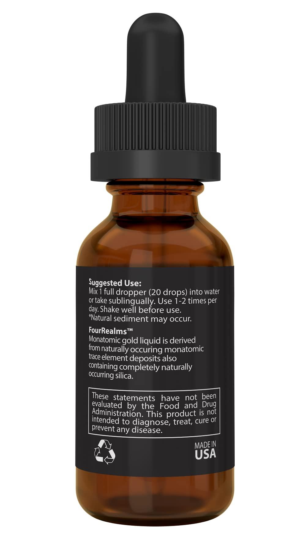 Liquid Gold ORMUS Ormus Monoatomic Gold Rich in Pure M-State Minerals & White Powder Gold - Pure 24k Gold -Trace Mineral Solution 1 oz