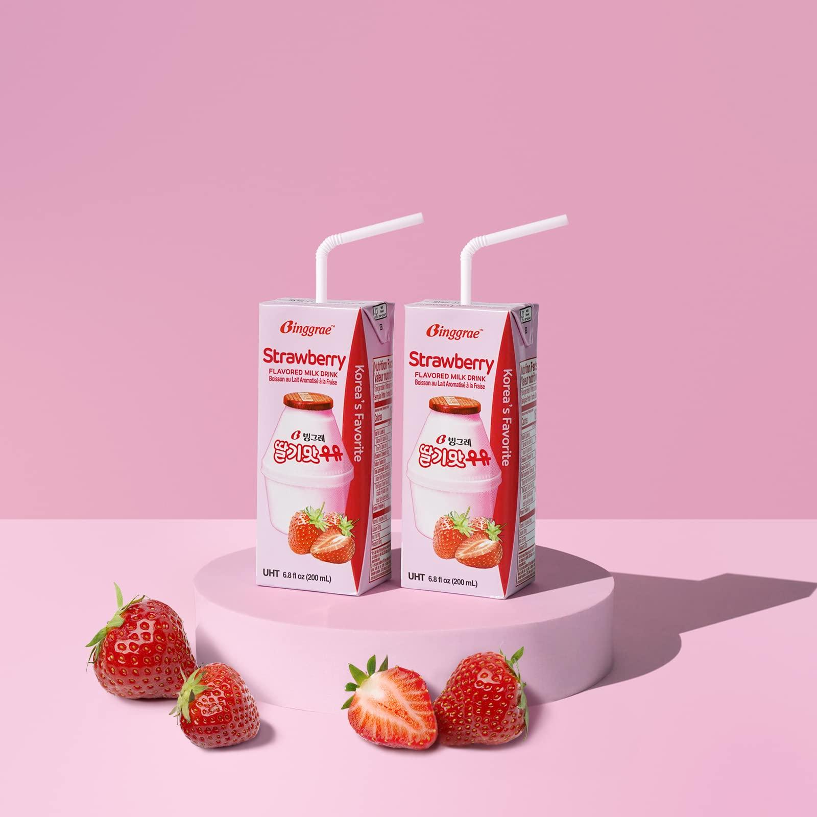 Binggrae Binggrae Strawberry Flavored Milk (Pack of 24)
