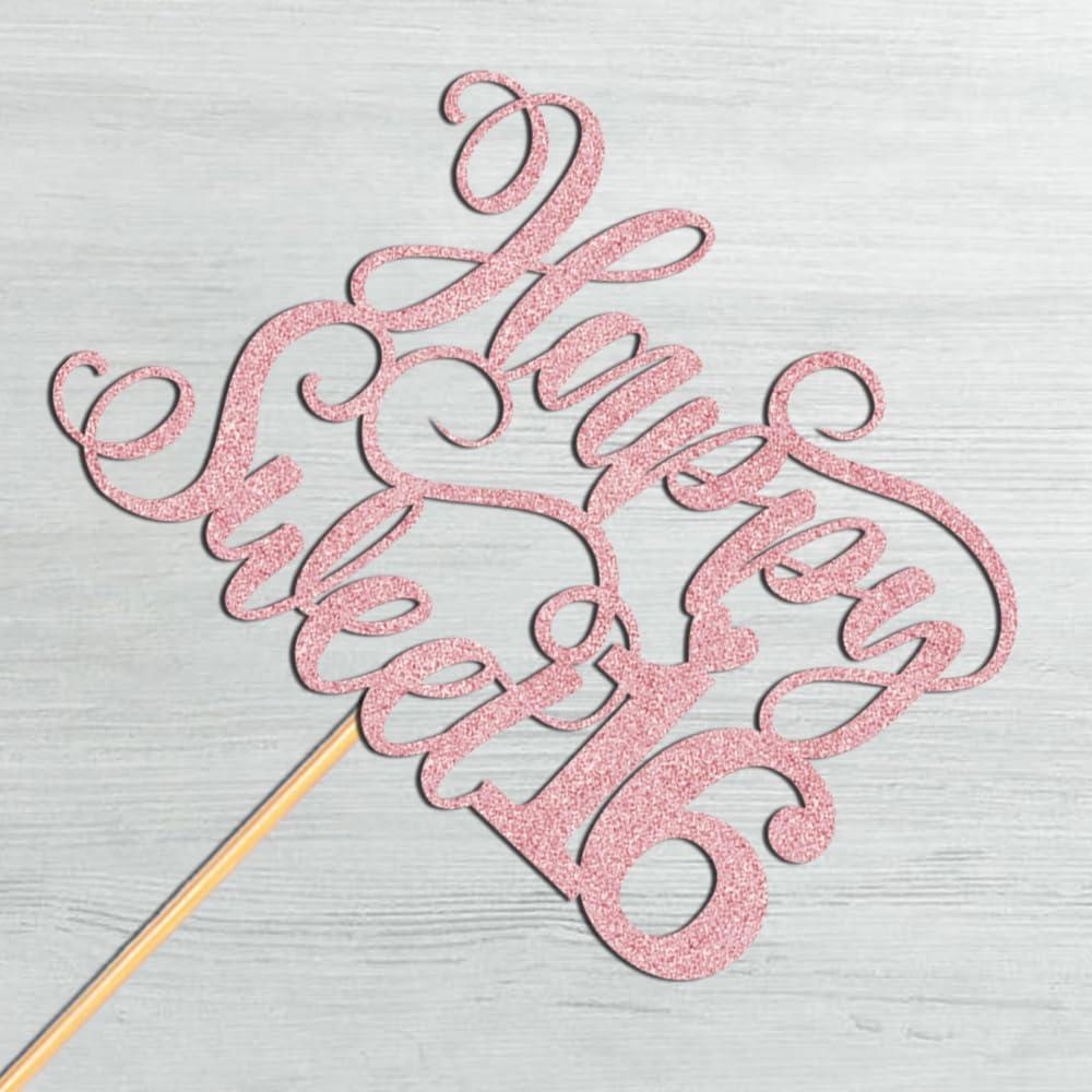 WRACKKIAR WRACKKIAR Sweet Sixteen Cake Topper-Happy 16th Birthday Cake Topper-Sweet 16 Cake Decorations Supplies