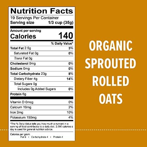 One Degree Organic Foods One Degree Organic Foods Sprouted Rolled Oats, USDA Organic, Non-GMO Gluten Free Oatmeal, 24 oz., 8 Pack