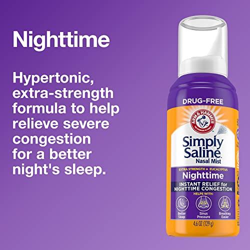 Arm & Hammer ARM & HAMMER Simply Saline Nighttime Nasal Mist 4.6oz- Instant Relief for SEVERE Congestion- One 4.6oz Bottle